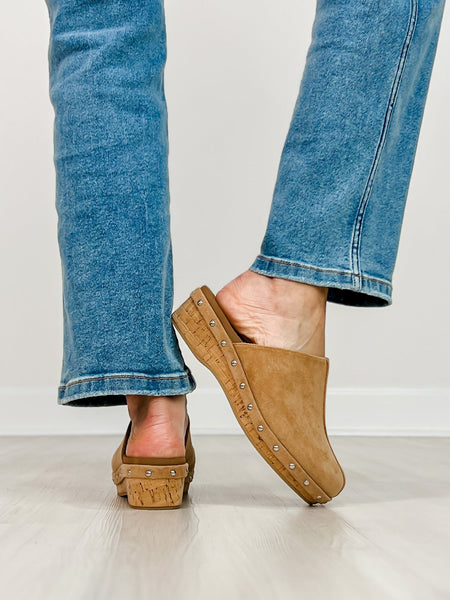 Corkys Newbie Camel Slip On Wedge