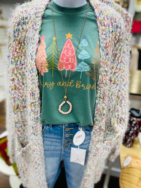 Comfort Colors Green Merry & Bright Tee