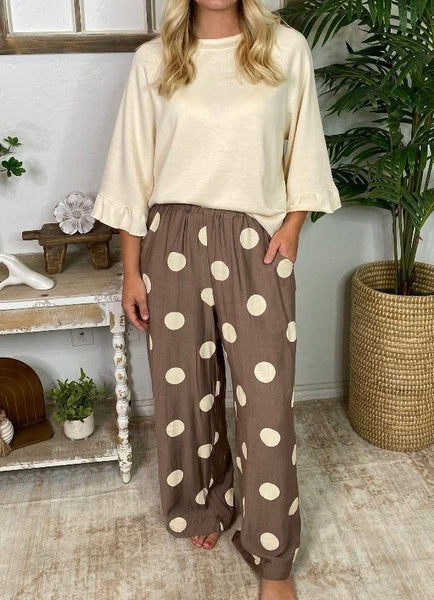 UMGEE Ashley Polka Dot Pant Mocha