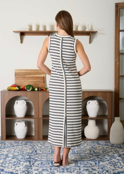 Newport Stripe Tank Dress Ivory