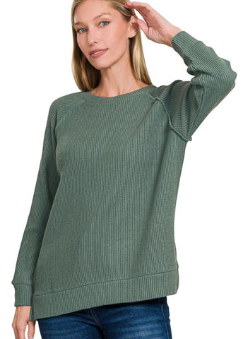 Crew Neck Raglan Sweater Ash Jade