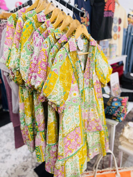 UMGEE Patchwork Dress Green Mix