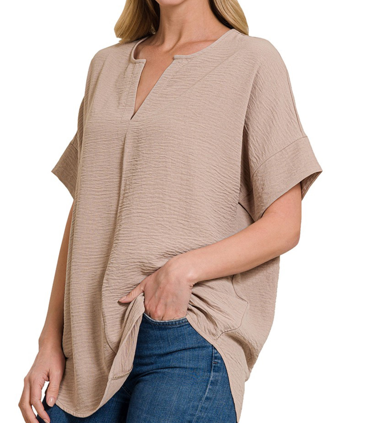 Krissa Woven Top Mocha