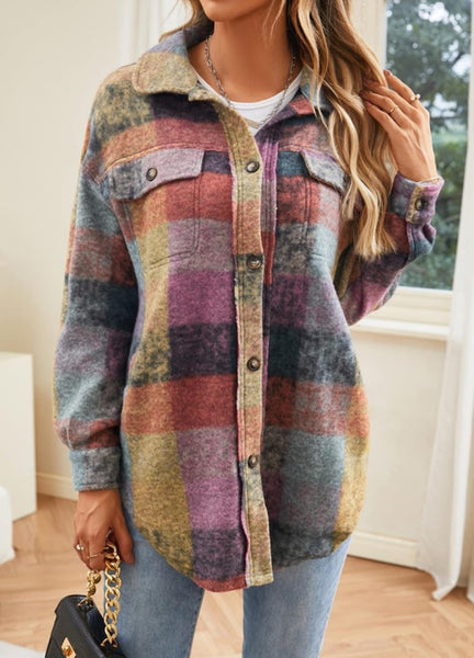 Lexie Multi Plaid Button Down Shacket