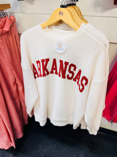 Arkansas Cream Cloud Knit Sweater Top