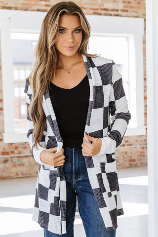 Lola Checkered Cardigan