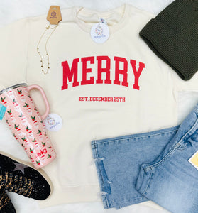 Merry Sweatshirt Heather Cream