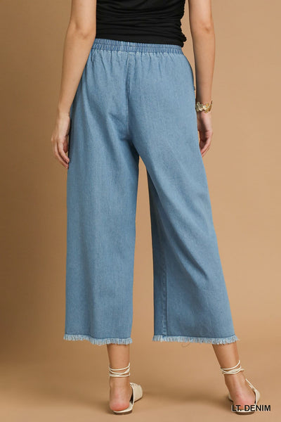 UMGEE Fringe Hem Denim Pant