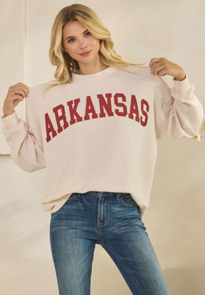 Arkansas Cream Cloud Knit Sweater Top