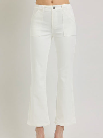 RISEN Hannah White Utility Crop Jean