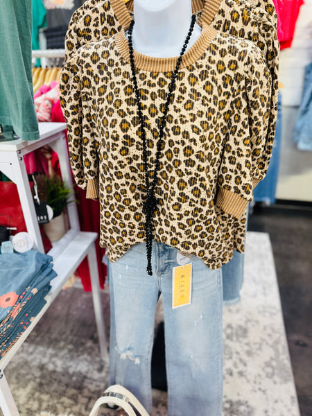 Bailey Leopard Textured Top