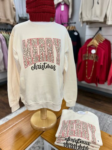 Leopard Merry Christmas Sweatshirt