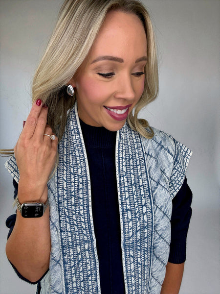 Washed Denim Quilted Vest