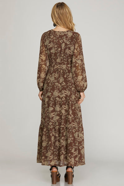 Stevie Floral Maxi Dress Cocoa