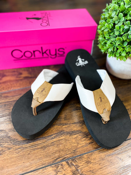 CORKYS Summer Break Flip Flop White