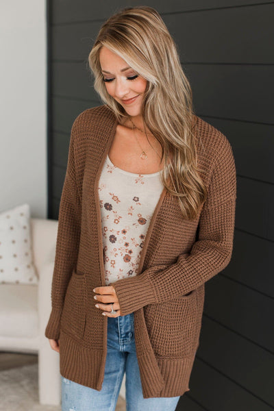 Cooler Days Cardigan Mocha Brown