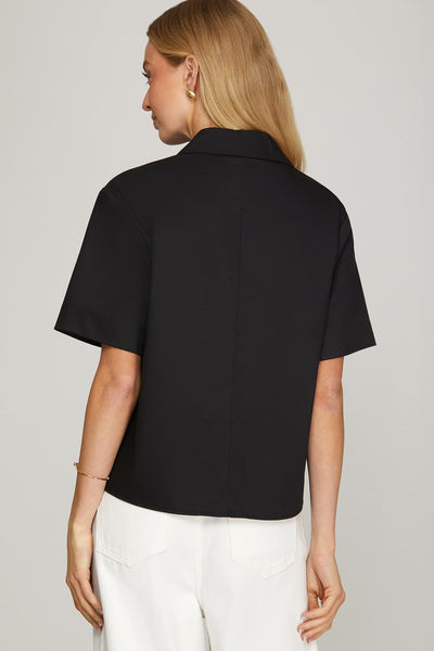 Short Sleeve Button Down Top