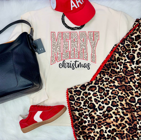 Leopard Merry Christmas Sweatshirt