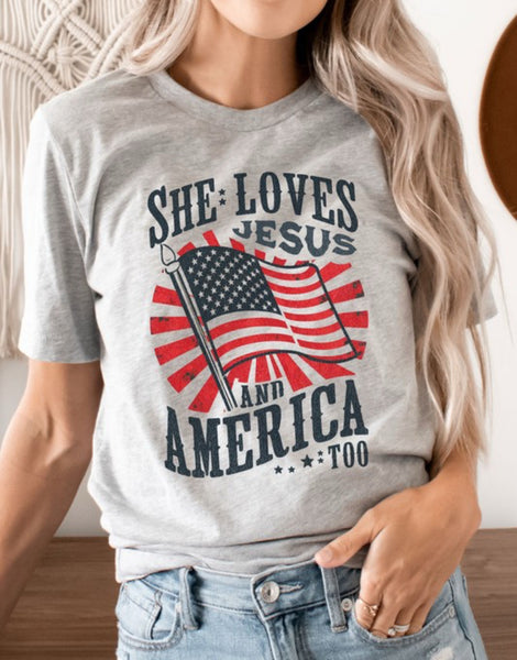 Loves Jesus And America Tee