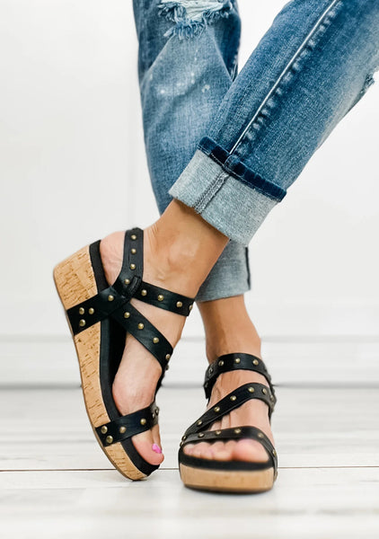 CORKYS Revolve Wedge Sandal Black