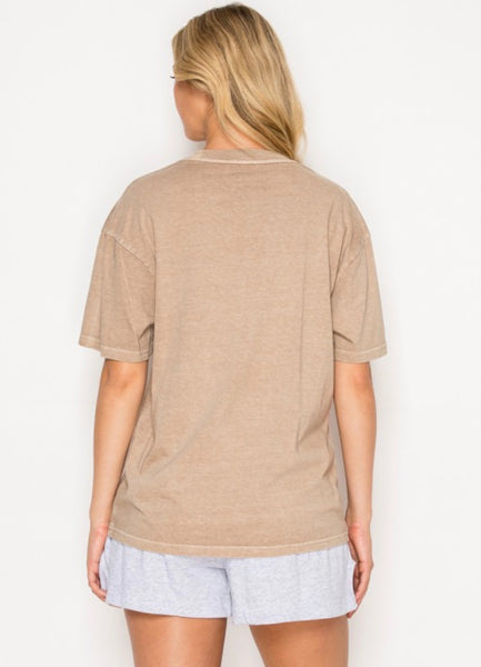 Classic Crew Neck Cotton Tee Taupe