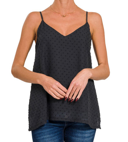 Swiss Dot Camisole Top Black