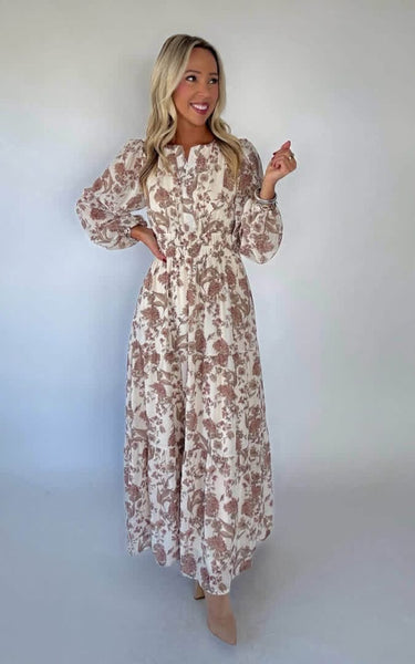 Stevie Cream Floral Maxi Dress
