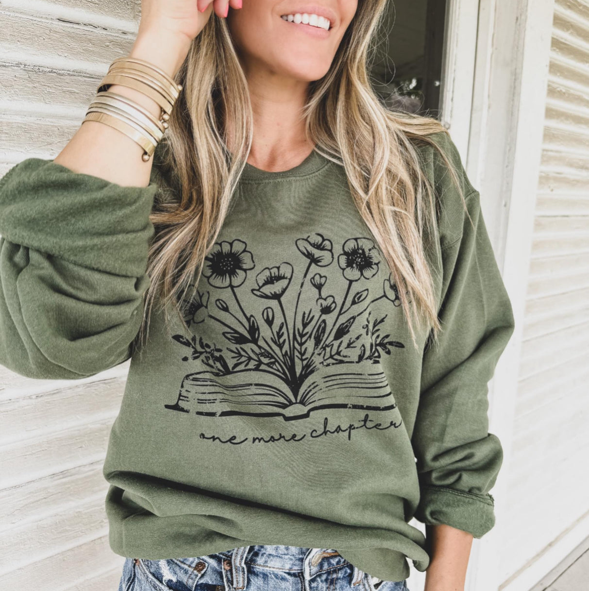 One More Chapter Sweatshirt Heather Green