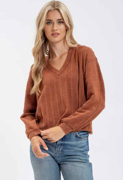 Soft Essentials V Neck Top Sienna