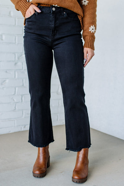 Wide Leg Crop Jean Black