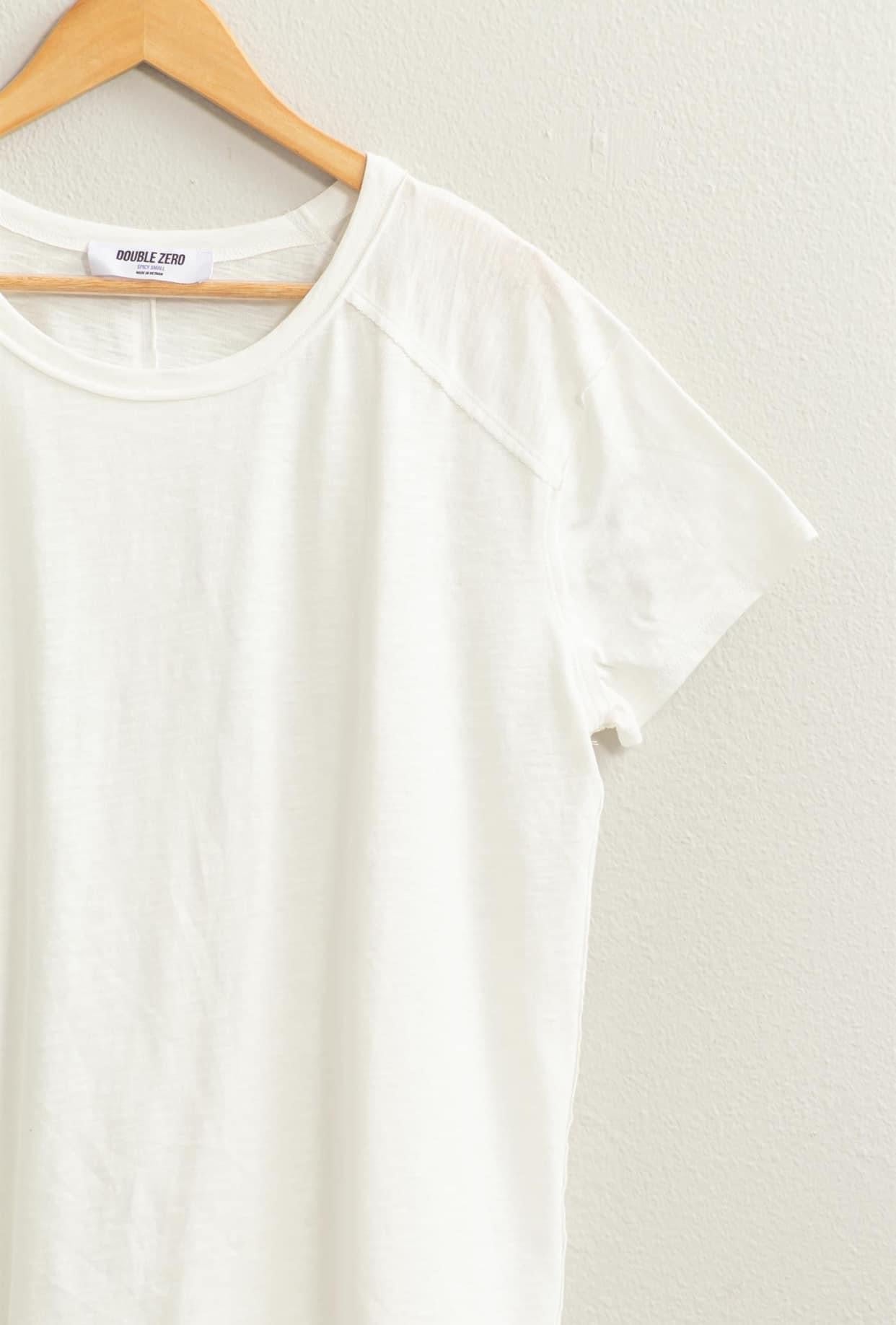 Relaxed Solid Cotton Tee White