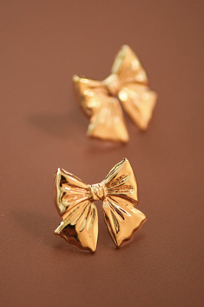 18K Gold Plated S.S. Bow Knot Earring