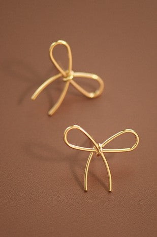 18K Gold Plated S.S. Dainty Bow Knot Earring