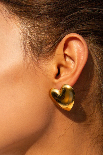 18K Gold Plated S.S. Heart Earring