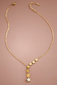 18K Gold Plated S.S. Star Lariat Necklace