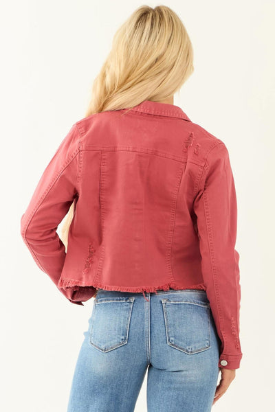RISEN Vintage Red Denim Jacket