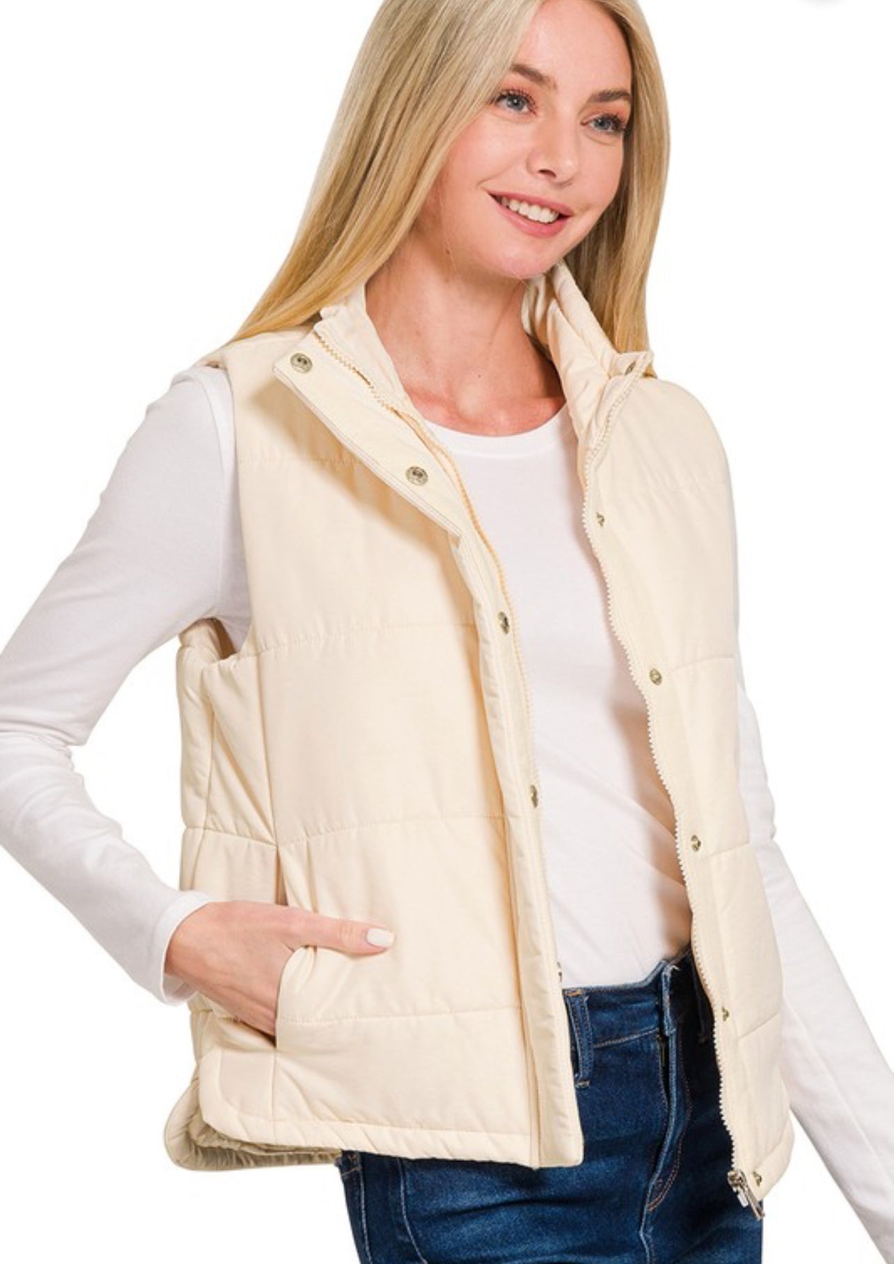 Classic Puffer Vest Cream