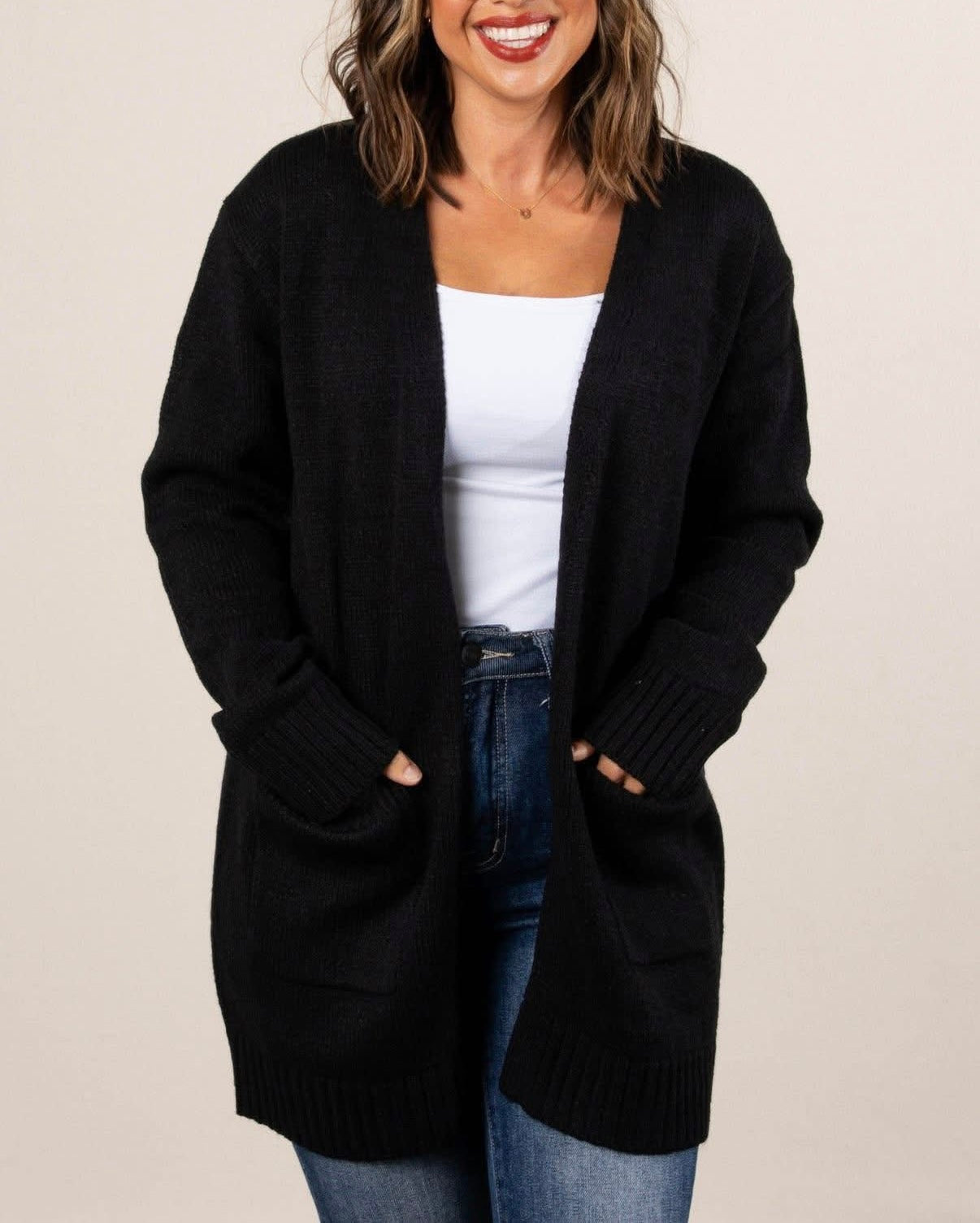 Essential Sweater Cardigan Black