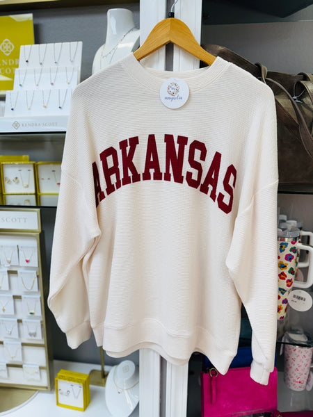 Arkansas Cream Cloud Knit Sweater Top