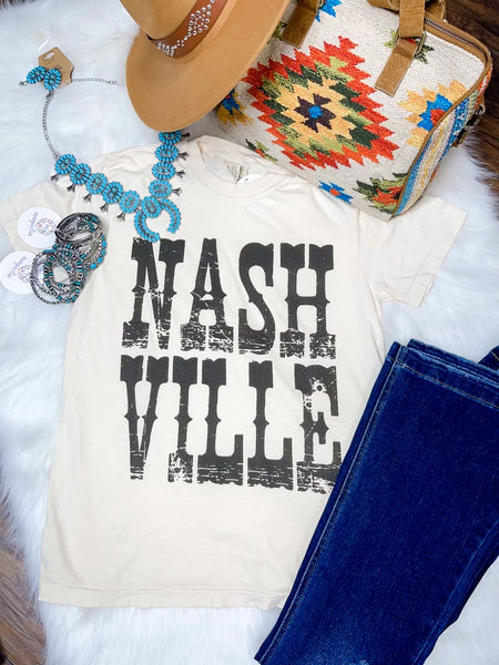 Cream Comfort Colors Nashville Retro Tee