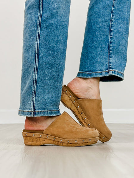 Corkys Newbie Camel Slip On Wedge