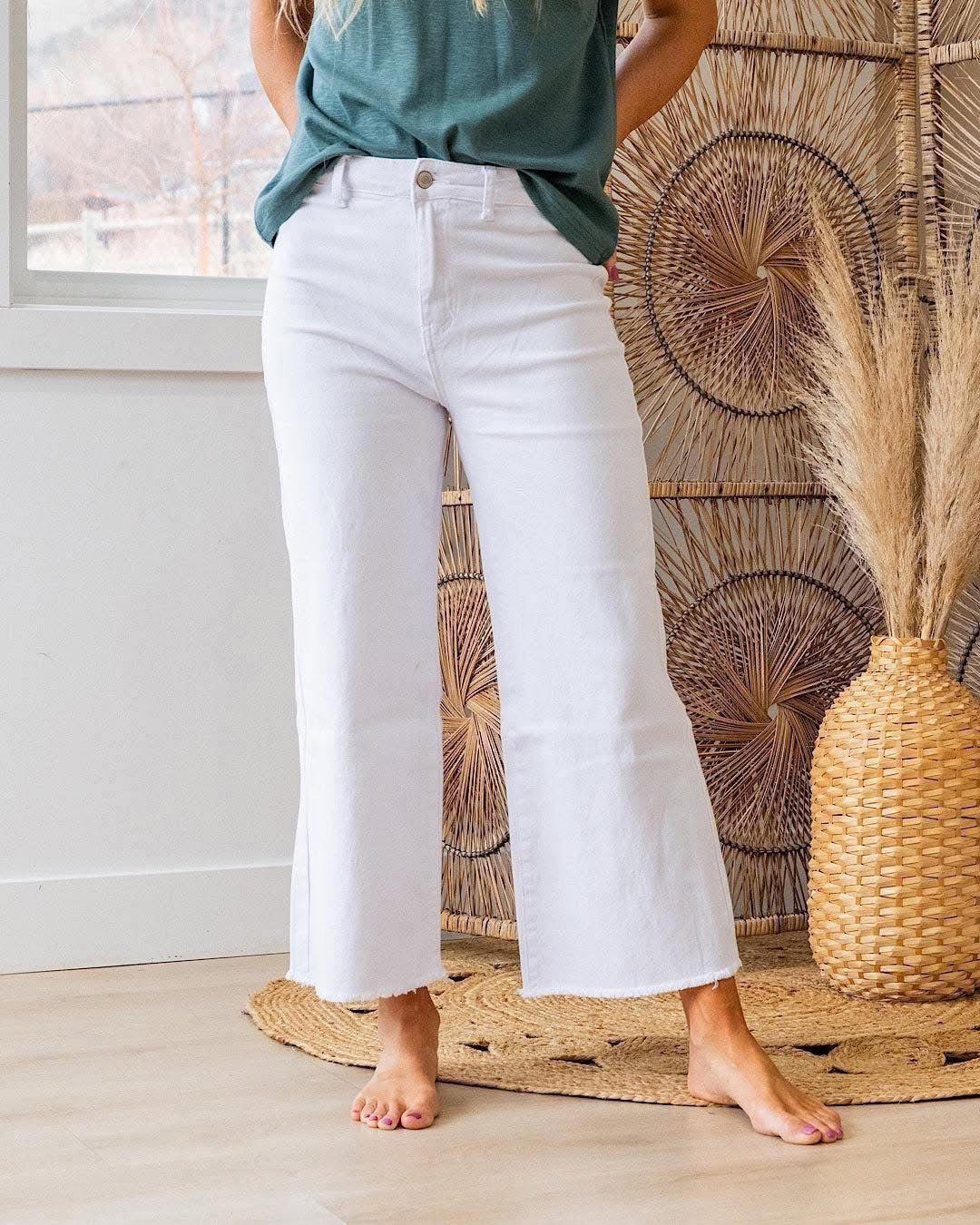 Wide Leg Crop Jean White