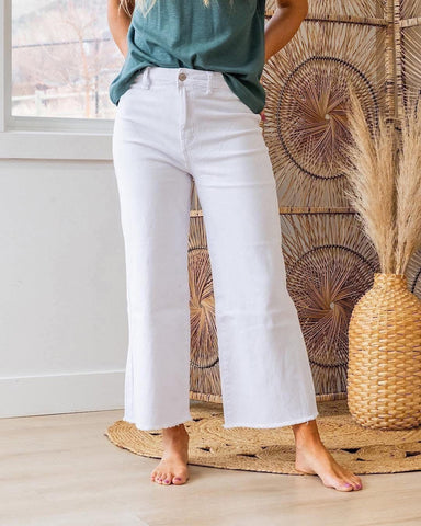 Wide Leg Crop Jean White