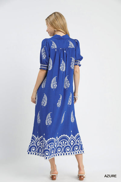 UMGEE Royal Blue Paisley Dress