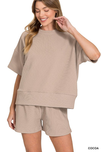 Lounge Around 2PC Shorts SET Mocha