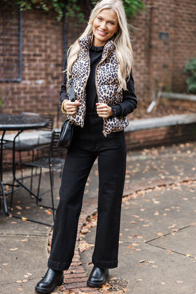 Wild Side Leopard Puffer Vest