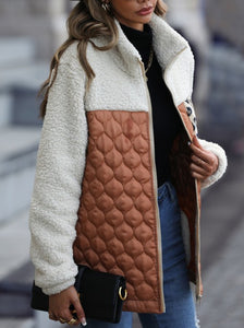 Sherpa Quilted Leopard Pocket Jacket