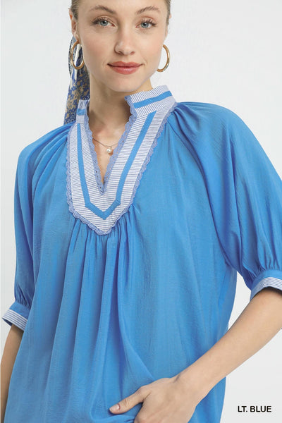 UMGEE Blue Contrast Top