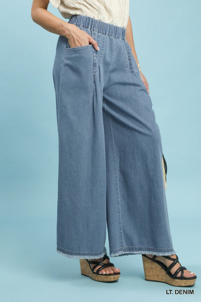 UMGEE Denim Washed Wide Leg Pant