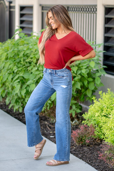 Zenana Caroline High Rise Straight Jean